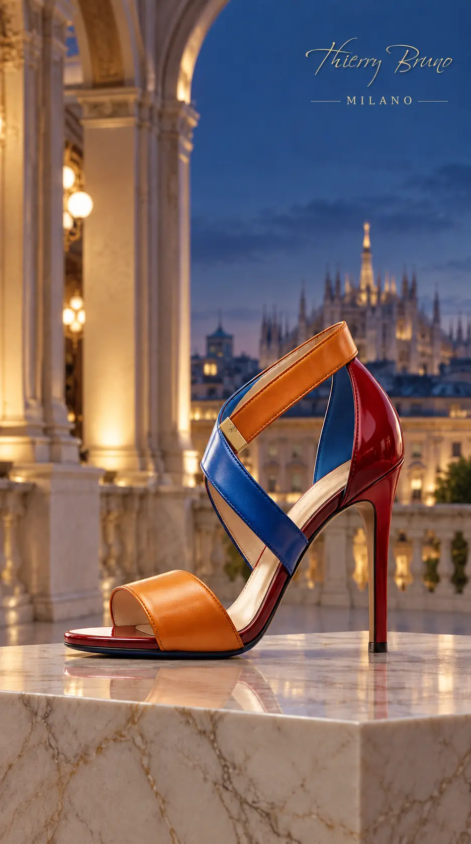 Sandalo in pelle multicolore Thierry Bruno
