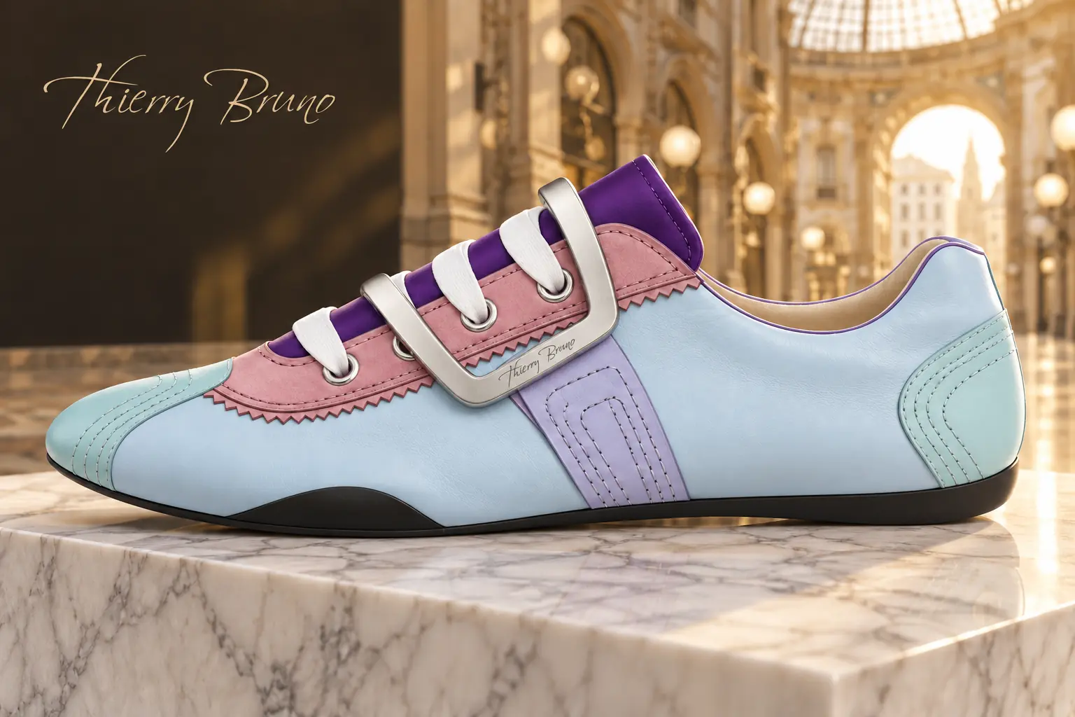 Sneaker pastello con fibbia Thierry Bruno